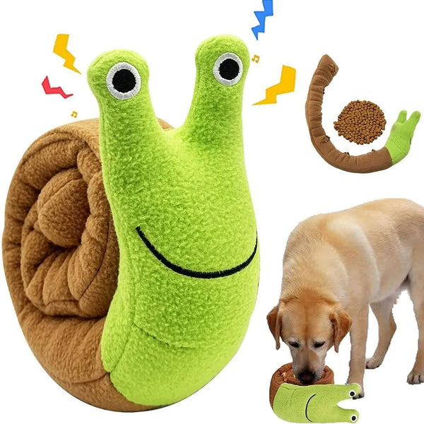 Dog Sniffing Plush Snail