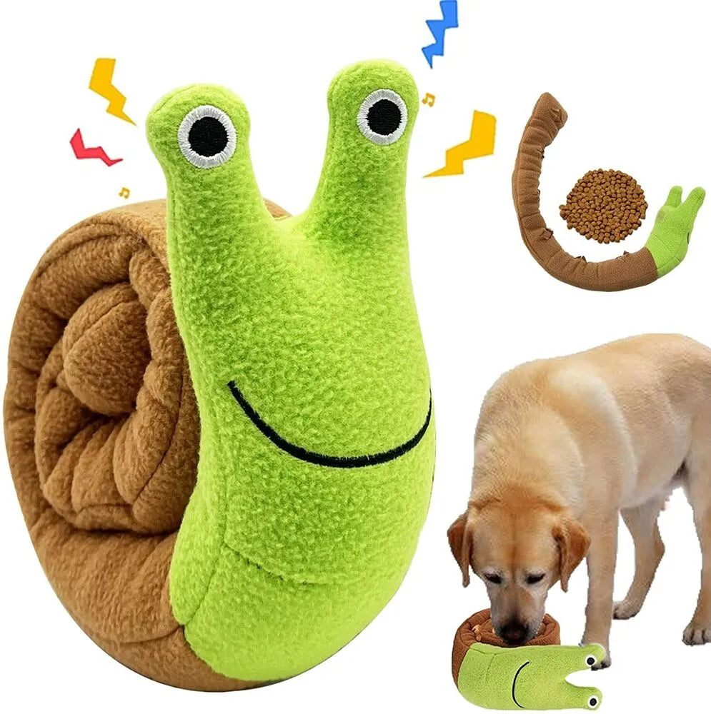 Dog Sniffing Plush Snail