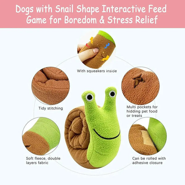 Dog Sniffing Plush Snail