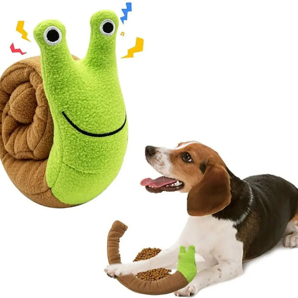 Dog Sniffing Plush Snail