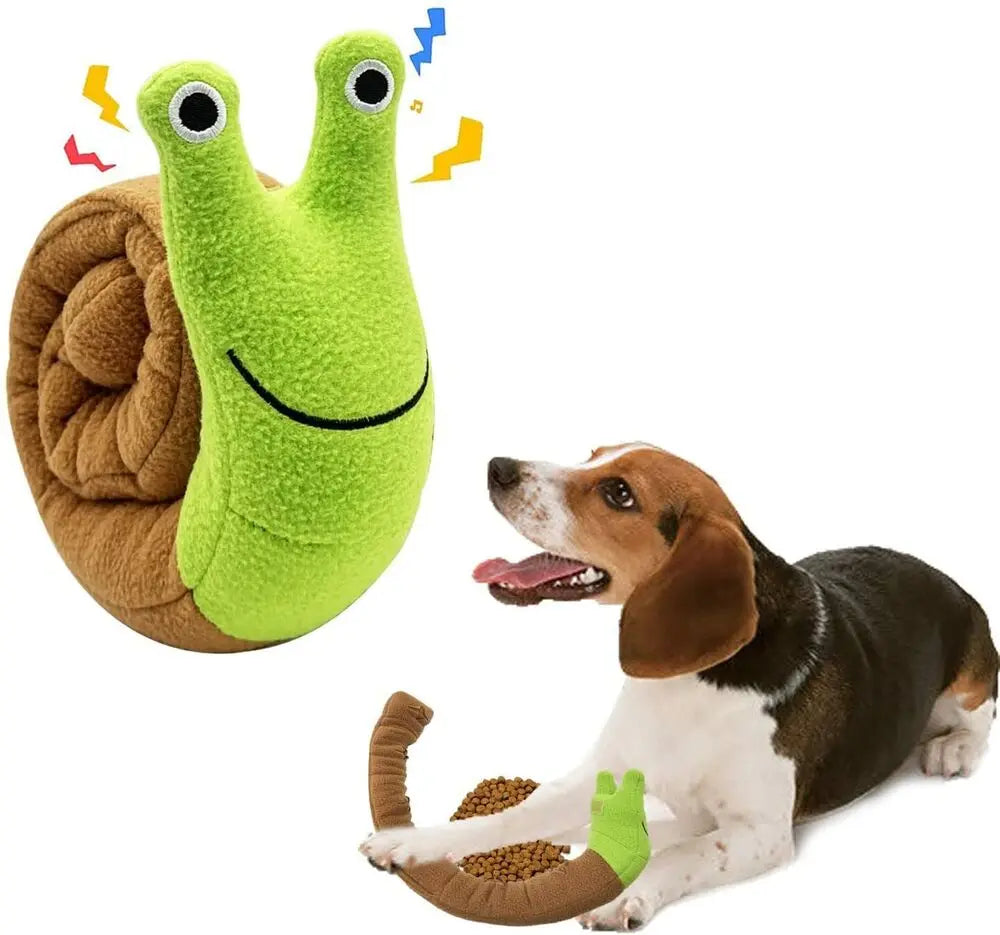 Dog Sniffing Plush Snail
